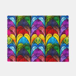 Tapete Padrão de Vidro Colorido Arco-íris Elegante