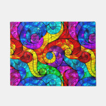 Padrão de Vidro Colorido Arco-íris Elegante
