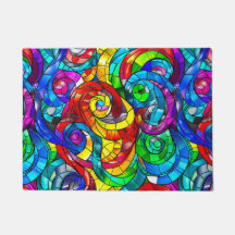 Padrão de Vidro Colorido Arco-íris Elegante