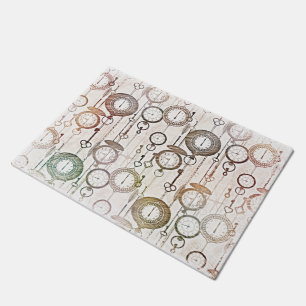 Tapete Padrão de vigias de bolso de vindima ilustrado co