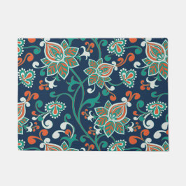 Tapete Padrão de Wallpaper Floral de Teal Vermelho