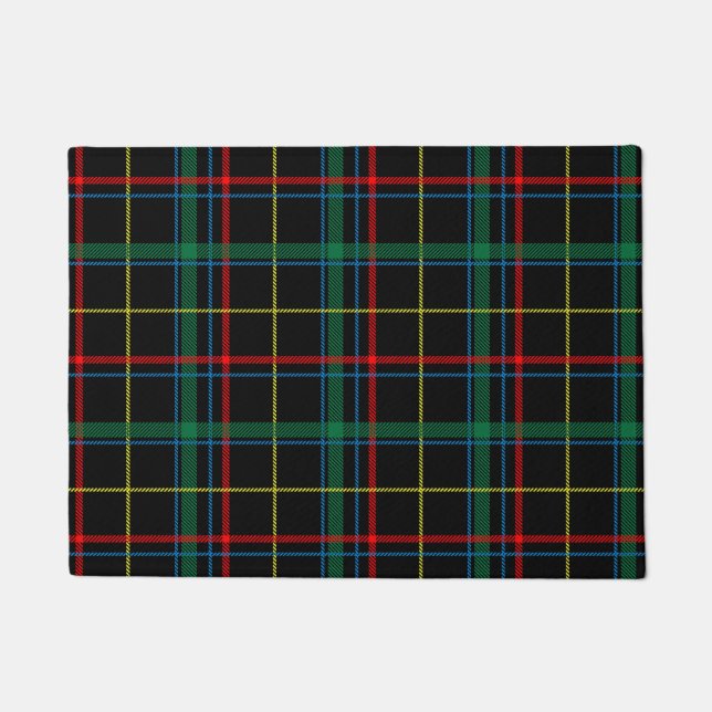 Tapete Padrão de xadrez de Tartan, verde e vermelho, (Frente)