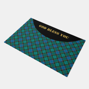 Tapete Padrão de xadrezes de Tartan - verde azul tradicio