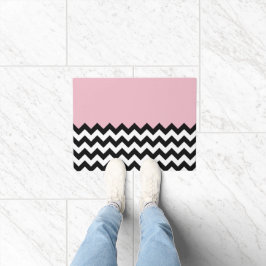 Tapete Padrão de ziguezague preto e branco, Chevron, rosa