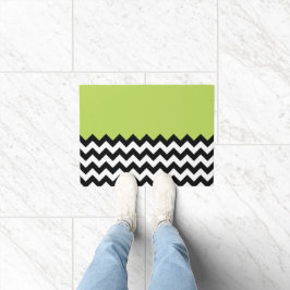 Tapete Padrão de ziguezague preto e branco, Chevron, verd