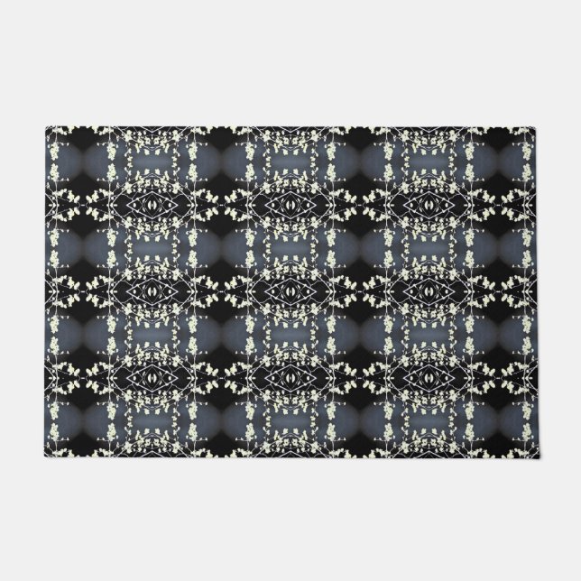Tapete padrão decorativo preto e branco (Frente)