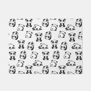 Tapete Padrão dos Pandas de Cute Preto e Branco