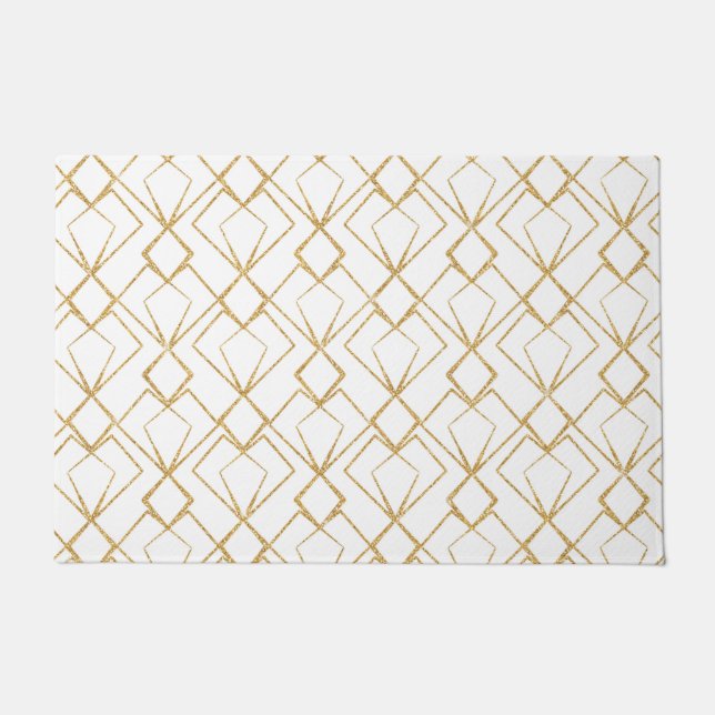 Tapete Padrão Dourado de Coração em Deco de Arte Simples (Frente)