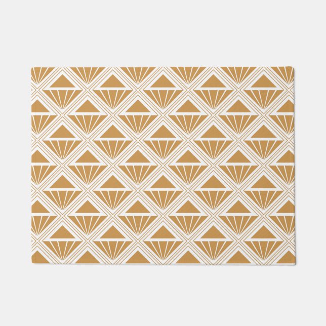 Tapete Padrão Dourado e branco de Deco de Arte com rombos (Frente)