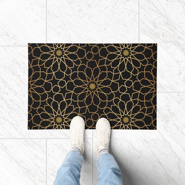 Tapete Padrão Dourado mediterrânico moderno marroquino (Interior)