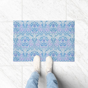 Tapete Padrão Floral Azul Elegante