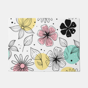 Tapete Padrão Floral de Estilo Escandinavo Doce