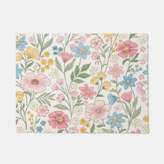 Tapete Padrão Floral de Verão com Flores Silvestres