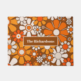 Tapete Padrão Floral do Groovy Retro 70s Personalizado