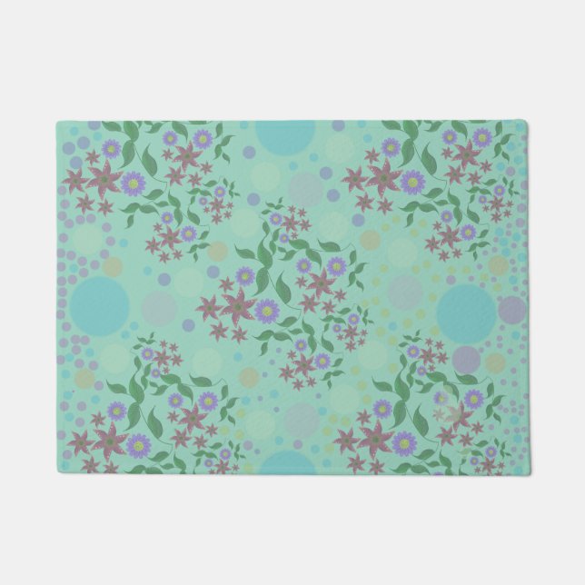 Tapete Padrão Floral e de Videira Custom Cute Kidcore Con (Frente)