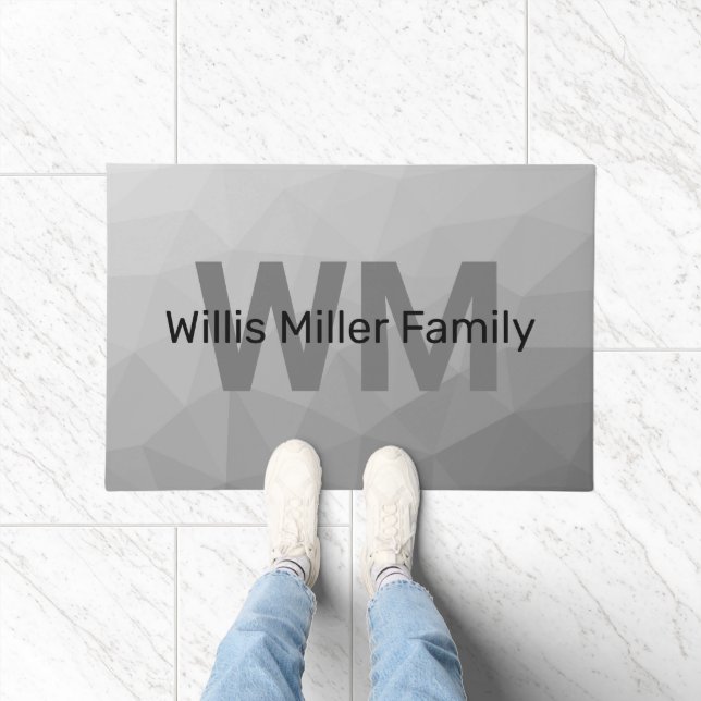 Tapete Padrão geométrico da malha das cinzas leves Monogr (Interior)