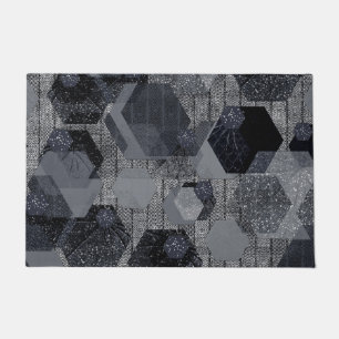 Tapete Padrão geométrico de abstrato, preto e cinza.