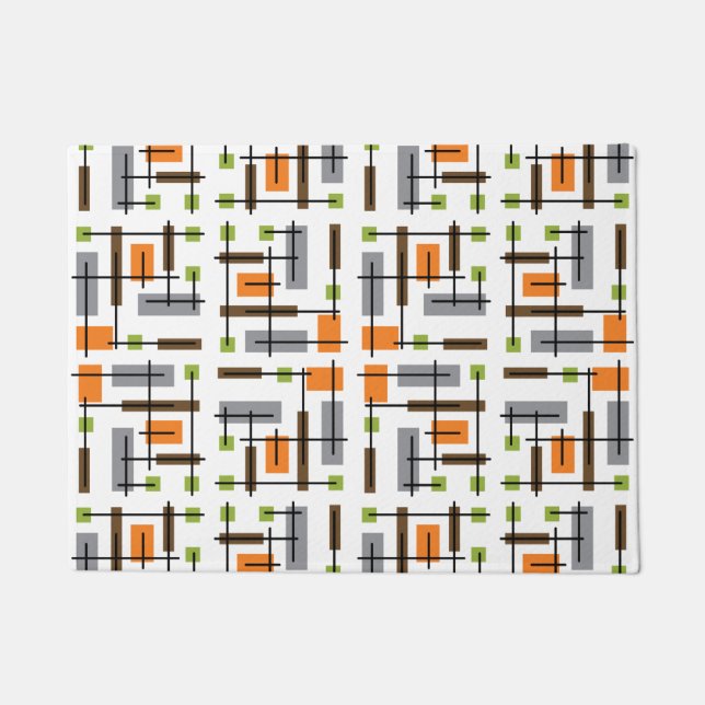 Tapete Padrão Geométrico Moderno do meio século (Frente)