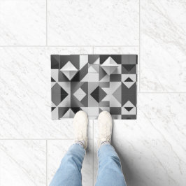 Tapete Padrão Geométrico Moderno Minimalista Preto, Branc