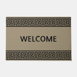 Tapete Padrão Grego Elegante em Bem-vindo Bege