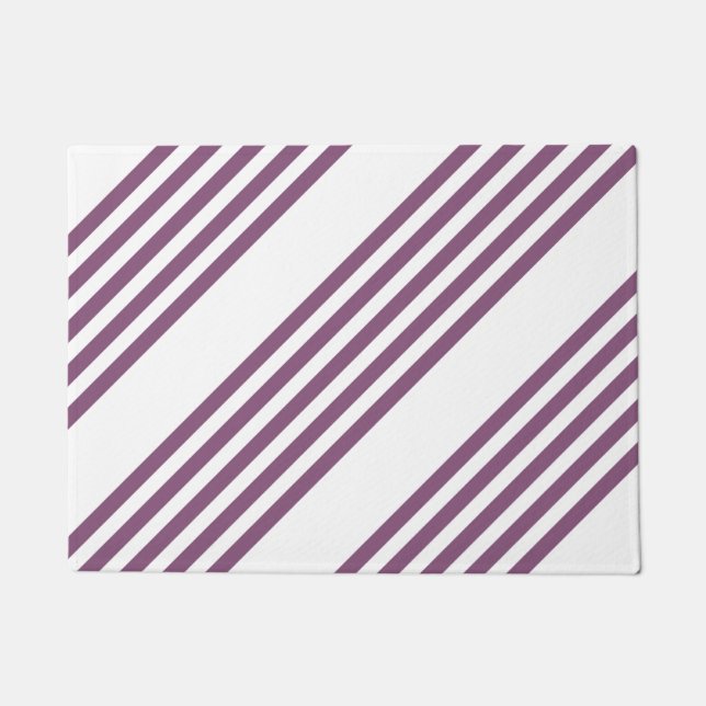 Tapete Padrão Mauve roxo e branco de cinco faixas (Frente)