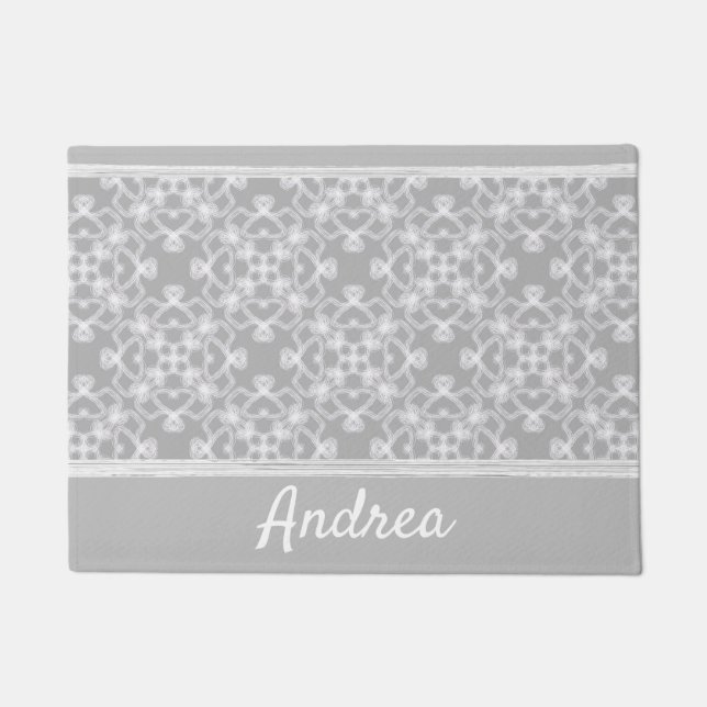 Tapete Padrão personalizado branco e cinza (Frente)