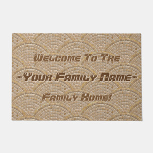 Tapete Padrão personalizado de clamshell de mosaico de pe