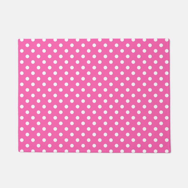 Tapete Padrão Rosa de Bolinhas de Conscientização do Cânc (Frente)