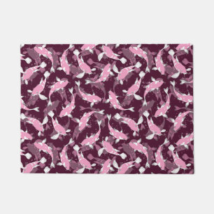 Tapete Padrão rosa e roxo - Peixe Koi