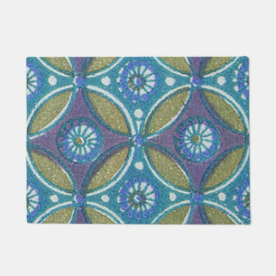 Tapete Padrão Rustic Blue and Green Designer Egípcio