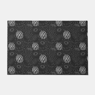 Tapete Padrão uniforme em fruta preto e branco Tropical