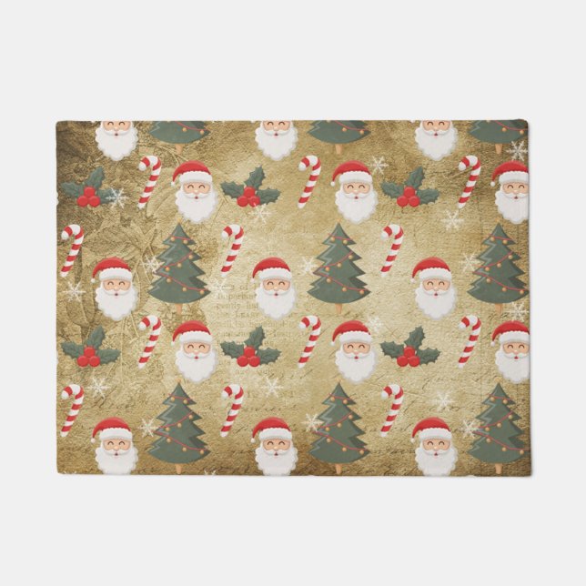 Tapete Padrão Vintage Papai Noel (Frente)
