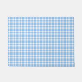 Tapete Padrão Xadrez Azul Branco