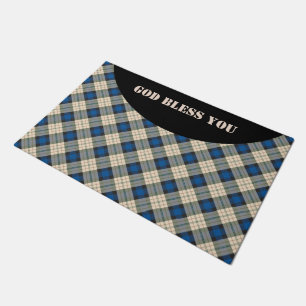 Tapete Padrão xadrez de Tartan - bege azul tradicional