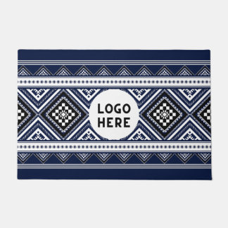 Tapete Padrões étnicos Abstrato preto com logotipo