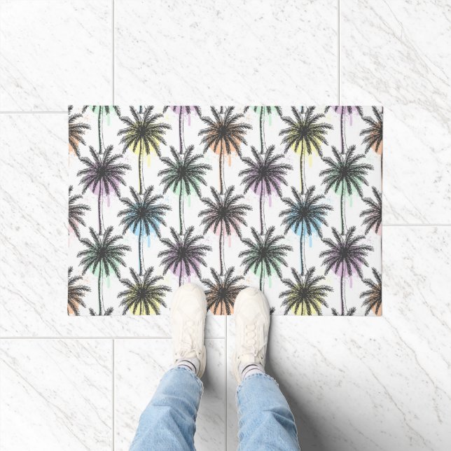 Tapete Paint Drop Palm Tree Patterno (Interior)