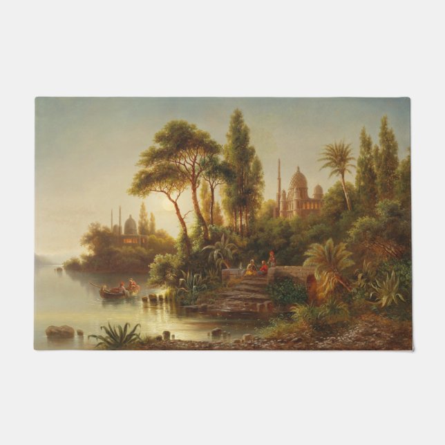 Tapete Paisagem Asiática na Luz da Noite (Arte Sunset) (Frente)