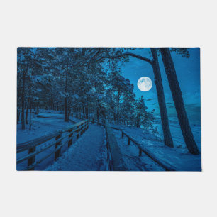 Tapete Paisagem de inverno com floresta de pinheiros cobe