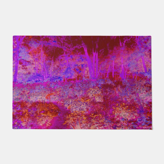 Tapete Paisagem Impressionista Trippy Red e Magenta (Frente)