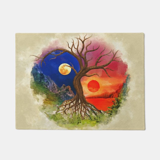 Tapete Paisagem Yin Yang Tree (Frente)