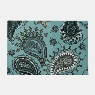 Tapete paisley azul-teal escuro