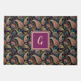 Tapete Paisley Vintage Paisley Olhe preto roxo Monograma