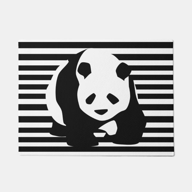 Tapete Panda gigante e faixas brancas e pretas (Frente)
