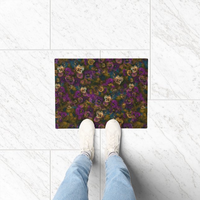 Tapete Pansies [gold] Door mat rug (Interior)