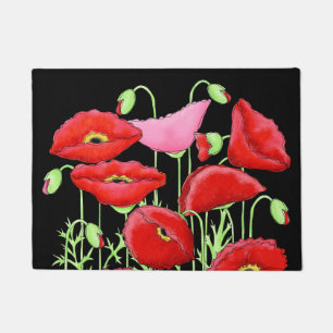 Tapete Papagaios Rosa-Vermelhos Arte Preto Decorativo Per