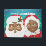 Tapete Papais noeis afro-americanos e Sra. Claus Christma<br><div class="desc">Papais noeis e Sra. Claus.</div>