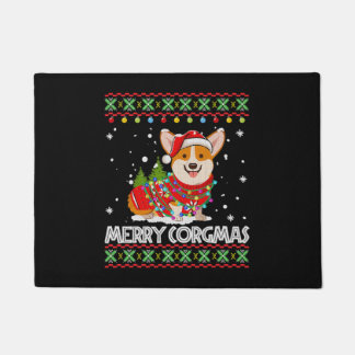 Tapete Papais noeis de Feliz de Cachorro Corgi