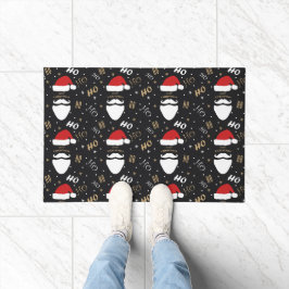 Tapete Papais noeis de Natal Padrão Preto com Dourado Fun