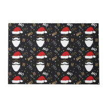 Papais noeis de Natal Padrão Preto com Dourado Fun