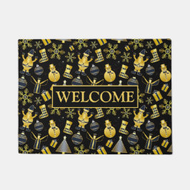 Tapete Papais noeis Dourados de Natal Snowman a empatar o